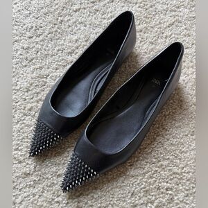 Zara Black Spiked Women's Flats